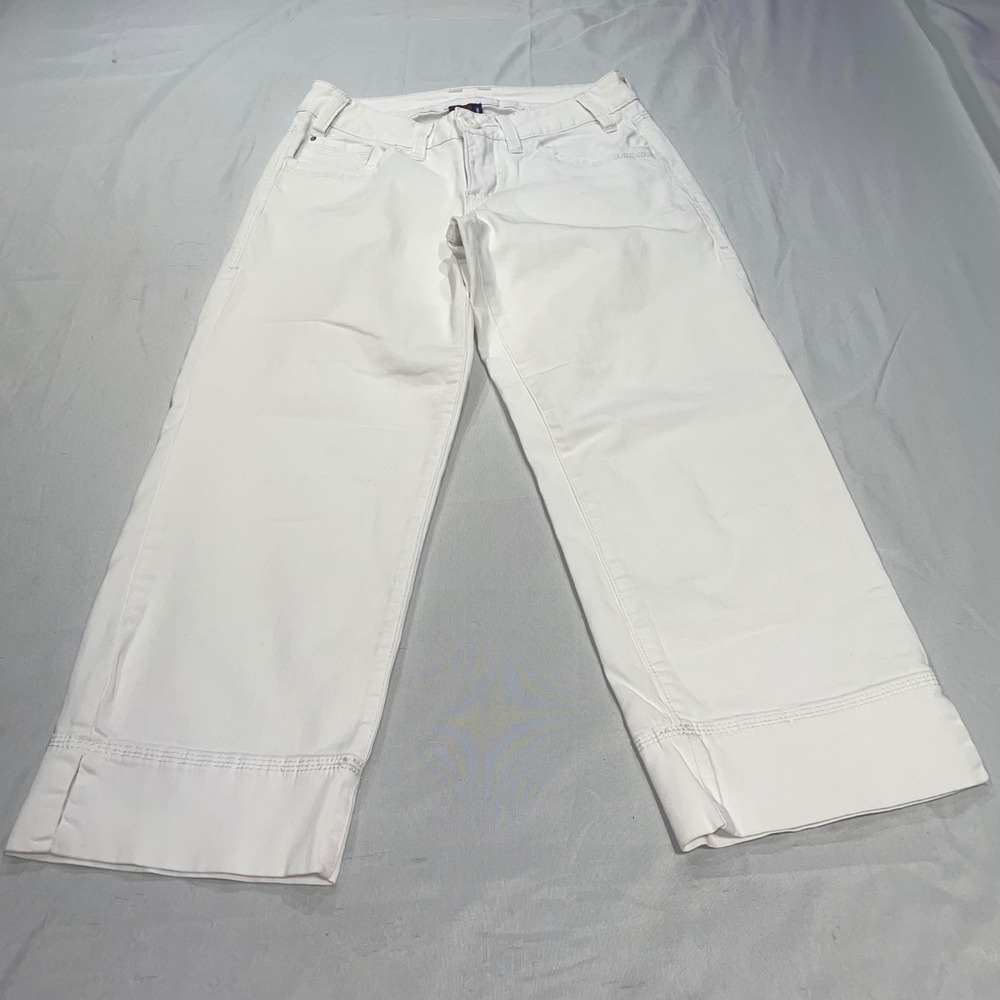 Jag Jeans White Stretch Denim Crop Pants Womens Size 4 Mid Rise Capris W240